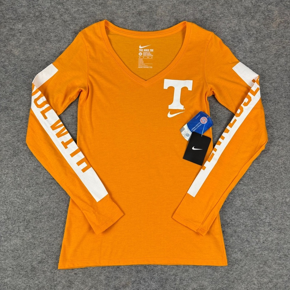 Nike Tennessee Volunteers Vols T-Shirt Athletic Cut Long Sleeve Womens XS *
